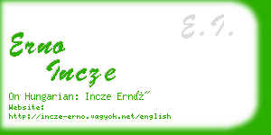 erno incze business card